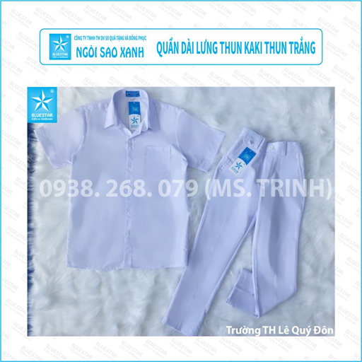 QUÀI DÀI LƯNG THUN KAKI THUN TRẮNG - TIỂU HỌC LÊ QUÝ ĐÔN